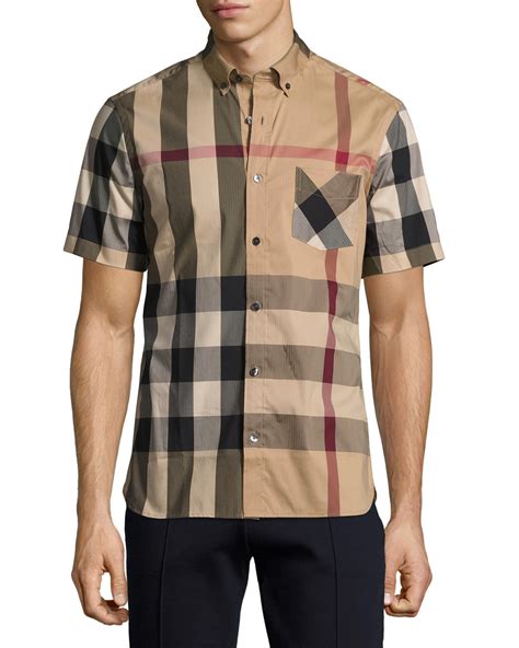 burberry shirt mens short sleeve|Burberry men's shirts 3x.